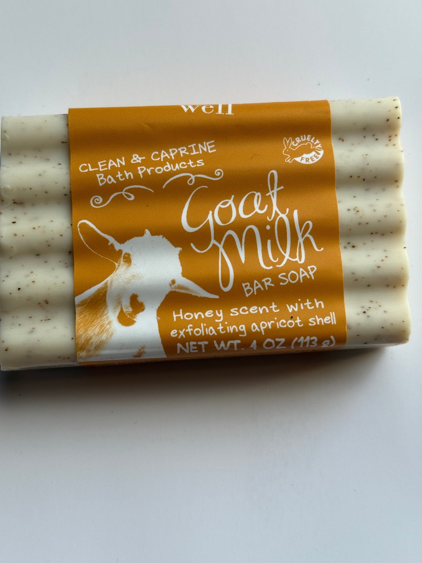 Simply Be Well Goat Milk Soap – Honey Scent with Exfoliating Apricot Shell (4 oz Bar)