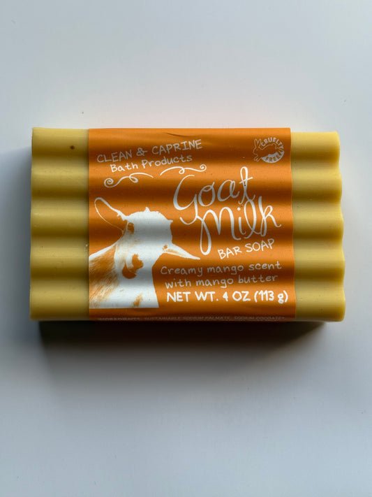 Simply Be Well Goat Milk Soap – Creamy Mango Scent with Mango Butter (4 oz Bar)