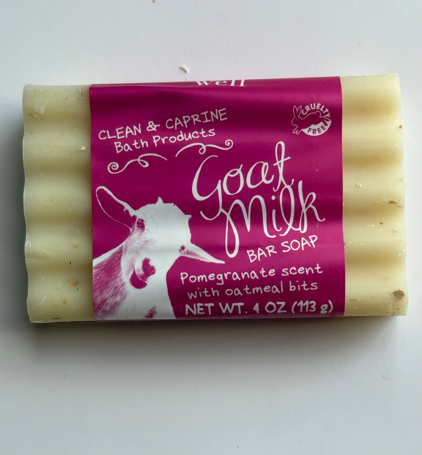 Simply Be Well Goat Milk Soap – Pomegranate Scent with Soothing Oatmeal Bits (4 oz Bar)