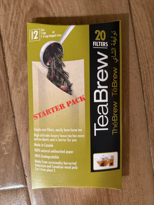 Tea Brew #2 Starter Pack, 20 Disposable Steeping Filters