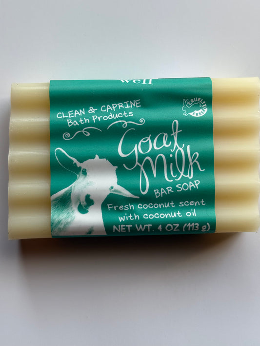 Simply Be Well Goat Milk Soap – Fresh Coconut Scent with Coconut Oil (4 oz Bar)