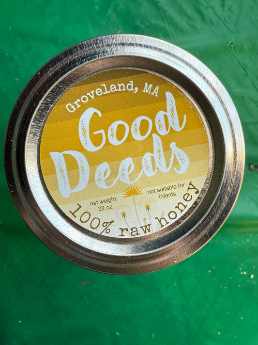 Local 100% Raw Honey – Good Deeds (Groveland, MA) – 22 oz Jar