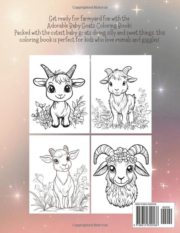 Coloring Book: Adorable Baby Goats