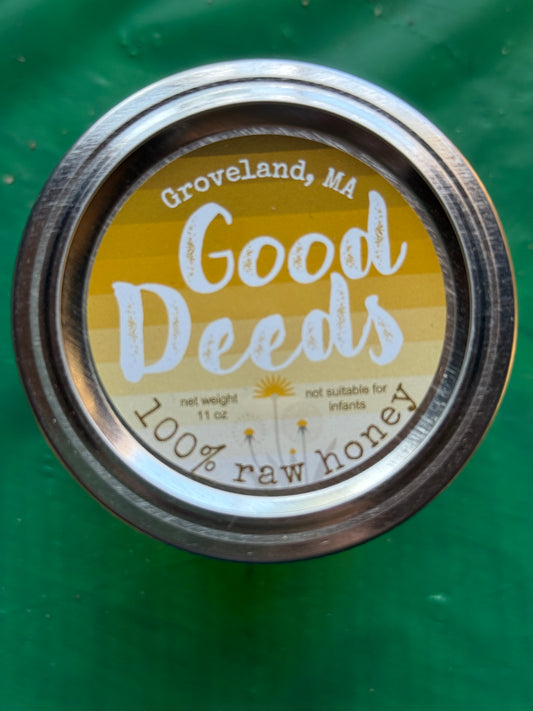 Local 100% Raw Honey – Good Deeds (Groveland, MA) – 11 oz Jar