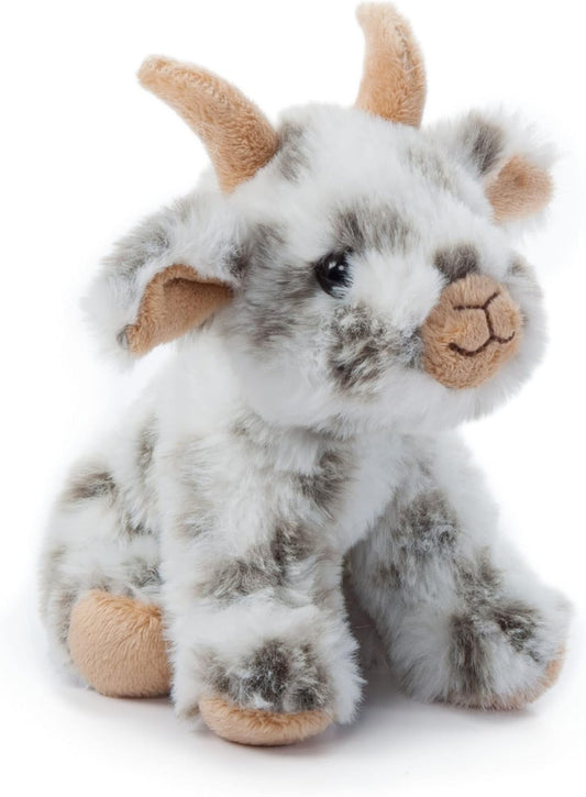 Goat Stuffed Animal – Plush Toy, White & Gray